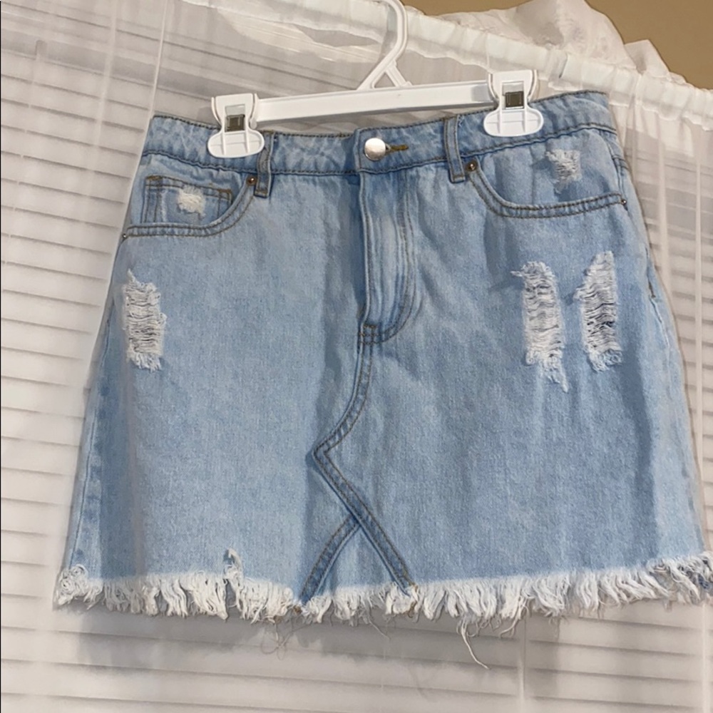 Frayed Denim Skirt
